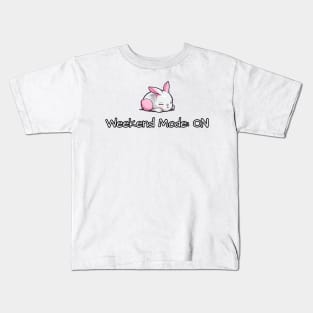 Cute Bunny Sleeping Weekend Mode Kids T-Shirt